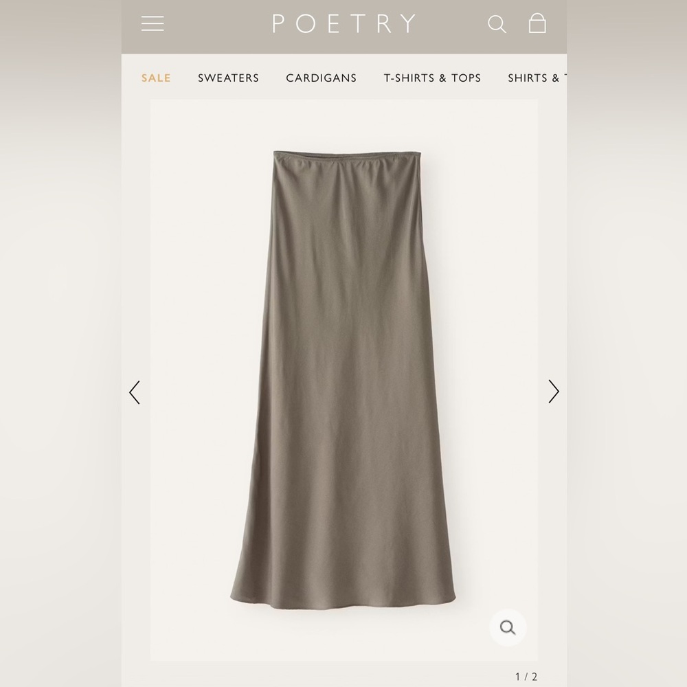 Poetry Women's silk bias cut skirt